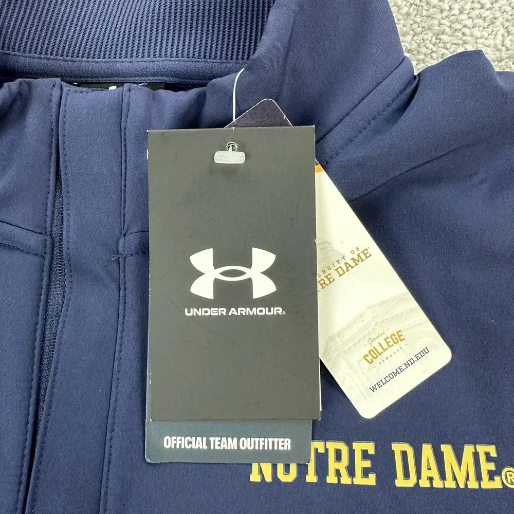 Notre Dame Fighting Irish Pullover Mens Medium Blue 1/4 Zip Under Armour Sweater